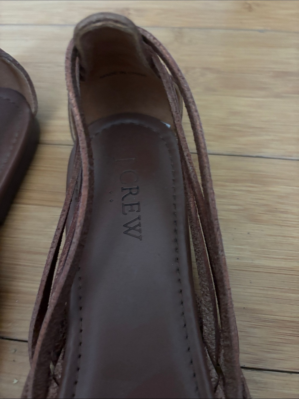 J. Crew Women's Brown Woven Leather Slingback Sandals - Picture 2 of 4